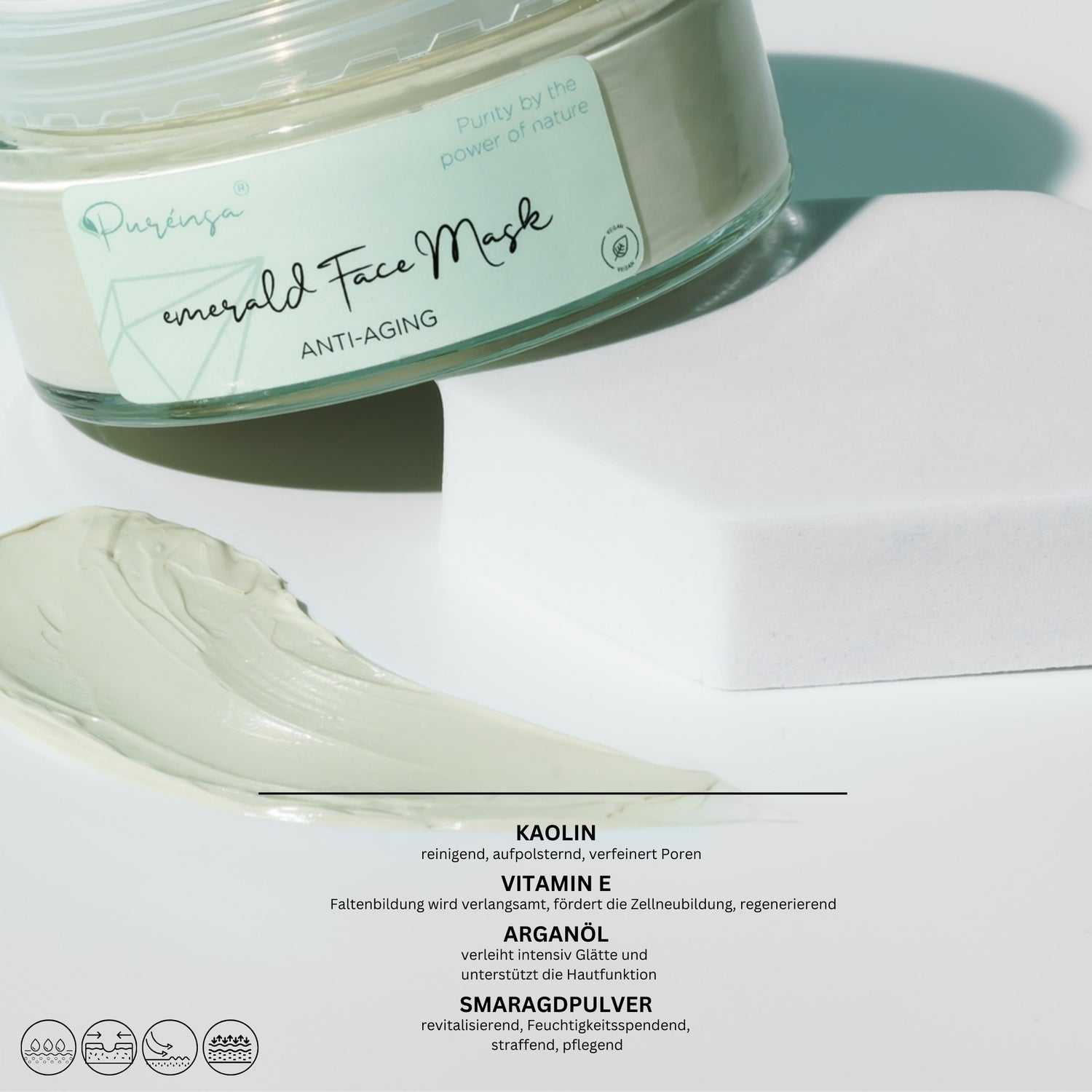 Emerald Face Mask I with Kaolin and Emerald Powder